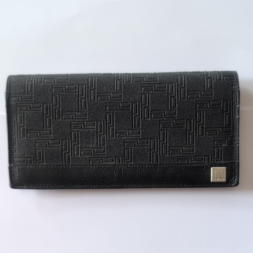 Dunhill Black Textured Leather Continental Wallet
